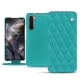 Funda de piel OnePlus Nord - Bleu fluo - Couture