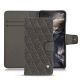 OnePlus Nord leather case - Anthracite - Couture ( Pantone 424C ) 