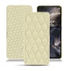 OnePlus Nord leather case - Ivoire - Couture ( Sleek P C12 - White ) 