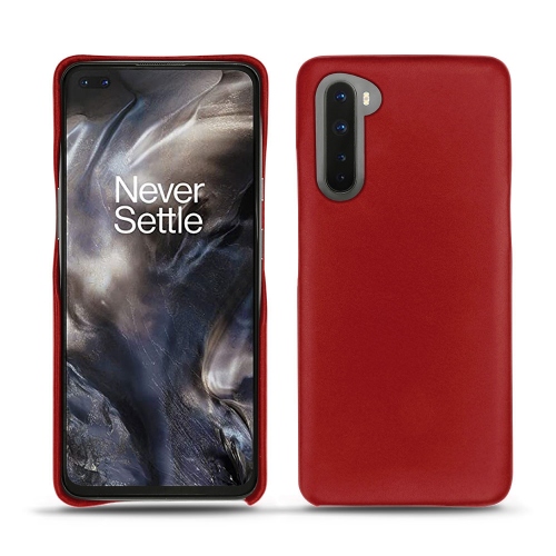OnePlus Nord用のレザーシェルRouge ( Nappa - Pantone #d50032 ) 
