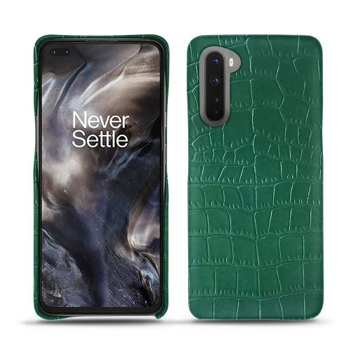 Les coques en cuir pour OnePlus NordCrocodile pino ( Pantone #173F35 ) 