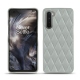 Funda de piel OnePlus Nord - Gris - Couture ( Nappa - Pantone W428C ) 