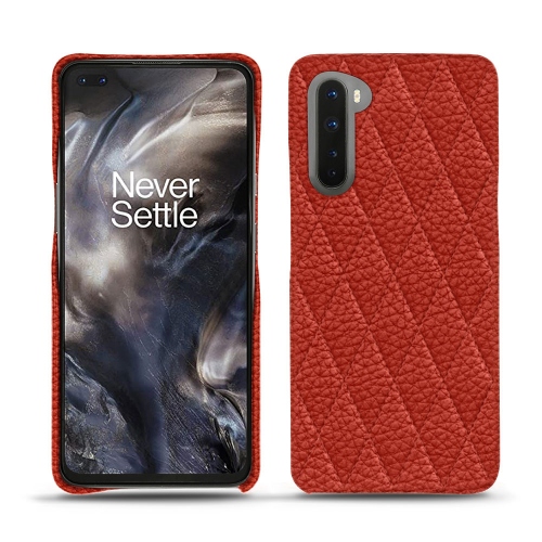 OnePlus Nord用のレザーシェルPapaye - Couture ( Pantone #b54317 ) 