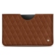 Samsung Galaxy Tab S7+ leather pouch - Marron - Couture ( Nappa - Pantone 1615C ) 