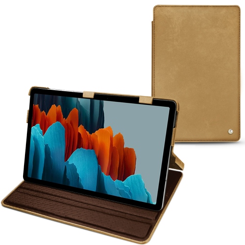 Horizontal Flap Covers for Samsung Galaxy Tab S7Sable vintage ( Pantone #9b7340 ) 