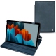 Samsung Galaxy Tab S7 leather case - Jean vintage ( Roughtcut - Pantone 285U  ) 