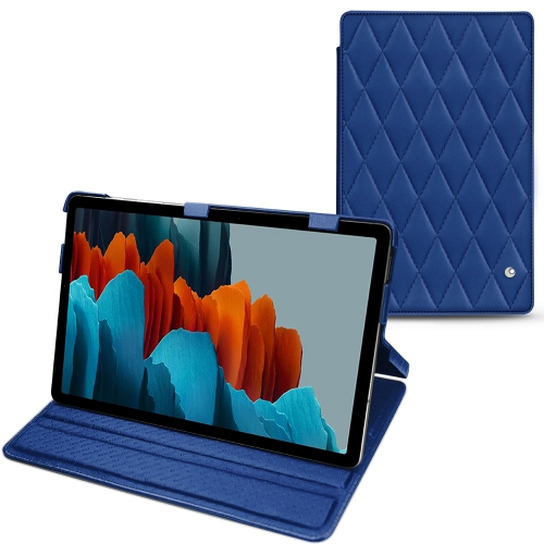 Cubiertas de solapa horizontales para Samsung Galaxy Tab S7Bleu océan - Couture ( Nappa - Pantone #15458a) 