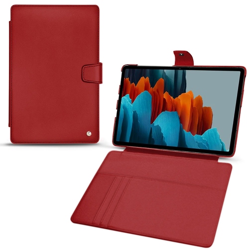 Capas de carteira em pele para Samsung Galaxy Tab S7 PlusRouge ( Nappa - Pantone #d50032 ) 