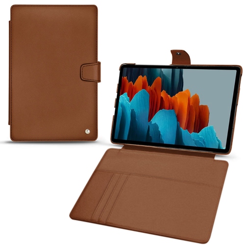 Copri portafogli in pelle per Samsung Galaxy Tab S7 PlusMarron ( Nappa - Pantone #8B4720 ) 