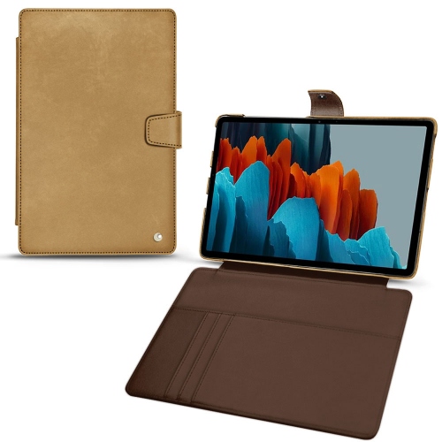 Les housses portefeuille en cuir pour Samsung Galaxy Tab S7 PlusSable vintage ( Pantone #9b7340 ) 