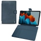 Samsung Galaxy Tab S7+ leather case - Jean vintage ( Roughtcut - Pantone 285U  ) 