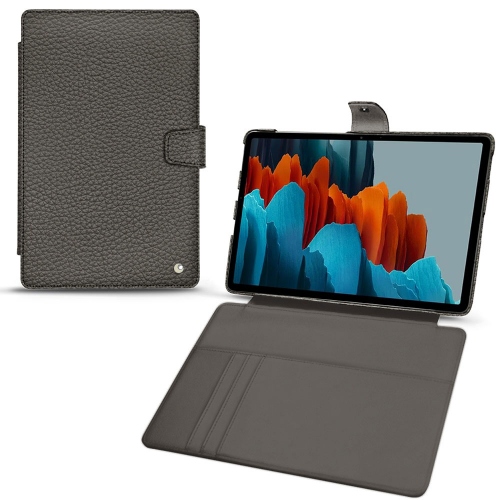 Les housses portefeuille en cuir pour Samsung Galaxy Tab S7 PlusAnthracite ( Pantone #41403c ) 