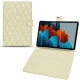 Samsung Galaxy Tab S7+ leather case - Ivoire - Couture ( Sleek P C12 - White ) 