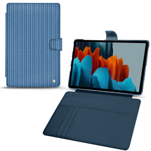 Brieftaschenhüllen aus Leder für Samsung Galaxy Tab S7 PlusAbaca ishia ( Pantone #395775 ) 