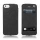 Housse cuir Apple iPhone 5 - Dark vintage ( Roughtcut - Black#5256 ) 