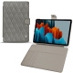 Samsung Galaxy Tab S7+ leather case - Acier vintage - Couture