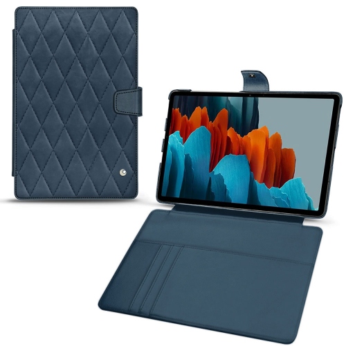 Cubiertas de cuero para la cartera de Samsung Galaxy Tab S7 PlusJean vintage - Couture ( Pantone #2f414f  ) 
