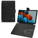 Samsung Galaxy Tab S7+ leather case - Negre poudro - Couture