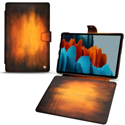 三星Galaxy Tab S7 Plus真皮钱包套Fauve Patine