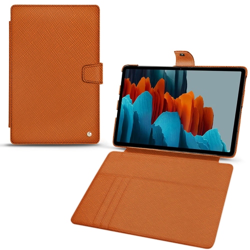 Brieftaschenhüllen aus Leder für Samsung Galaxy Tab S7 PlusOrange vibrant ( Pantone #e36b39 ) 