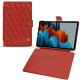Samsung Galaxy Tab S7 leather case - Papaye - Couture ( Pantone 180C ) 