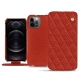 レザーケース Apple iPhone 12 Pro Max - Papaye - Couture ( Pantone 180C ) 