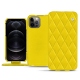 レザーケース Apple iPhone 12 Pro Max - Jaune fluo - Couture