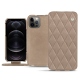Housse cuir Apple iPhone 12 Pro Max - Taupe vintage - Couture