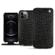 Capa em pele Apple iPhone 12 Pro Max - Autruche nero