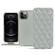 가죽 커버 Apple iPhone 12 Pro - Gris - Couture ( Nappa - Pantone W428C ) 