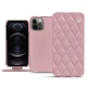 가죽 커버 Apple iPhone 12 Pro - Rose - Couture ( Nappa - Pantone 2365C ) 