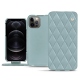 Capa em pele Apple iPhone 12 Pro - Bleu ciel - Couture ( Nappa - Pantone 277C ) 