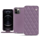 가죽 커버 Apple iPhone 12 Pro - Lilas - Couture ( Nappa - Pantone 2645U ) 