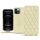 Capa em pele Apple iPhone 12 Pro - Ivoire - Couture ( Sleek P C12 - White ) 