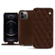 Custodia in pelle Apple iPhone 12 Pro - Châtaigne - Couture ( Pantone 476C ) 