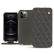 Custodia in pelle Apple iPhone 12 Pro - Anthracite - Couture ( Pantone 424C ) 