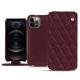 Lederschutzhülle Apple iPhone 12 Pro - Lie de vin - Couture ( Pantone 5115C ) 