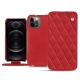 Housse cuir Apple iPhone 12 Pro - Rouge troupelenc - Couture