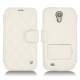 가죽 커버 Samsung GT-i9500 Galaxy S IV - Blanc - Couture ( Bologna - White ) 