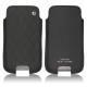 レザーケース Samsung GT-i9500 Galaxy S IV - Ebène - Couture ( Sleek P C12 - Black ) 