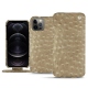 가죽 커버 Apple iPhone 12 Pro - Autruche desert
