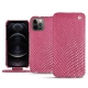 가죽 커버 Apple iPhone 12 Pro - Serpent ciclamino