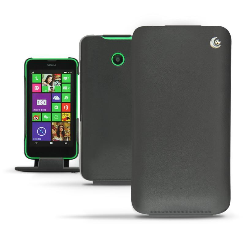 Custodia in pelle Nokia Lumia 630 - 635 - Noir ( Nappa - Black ) 