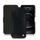 Lederschutzhülle Apple iPhone 12 Pro Max - Dark vintage ( Roughtcut - Black#5256 ) 