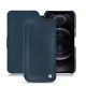 가죽 커버 Apple iPhone 12 Pro Max - Jean vintage ( Roughtcut - Pantone 285U  ) 