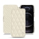 Lederschutzhülle Apple iPhone 12 Pro Max - Blanc - Couture ( Bologna - White ) 