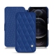 Lederschutzhülle Apple iPhone 12 Pro Max - Bleu océan - Couture ( Nappa - Pantone 293C ) 