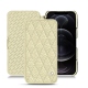 Capa em pele Apple iPhone 12 Pro Max - Ivoire - Couture ( Sleek P C12 - White ) 