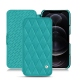 Housse cuir Apple iPhone 12 Pro Max - Bleu fluo - Couture
