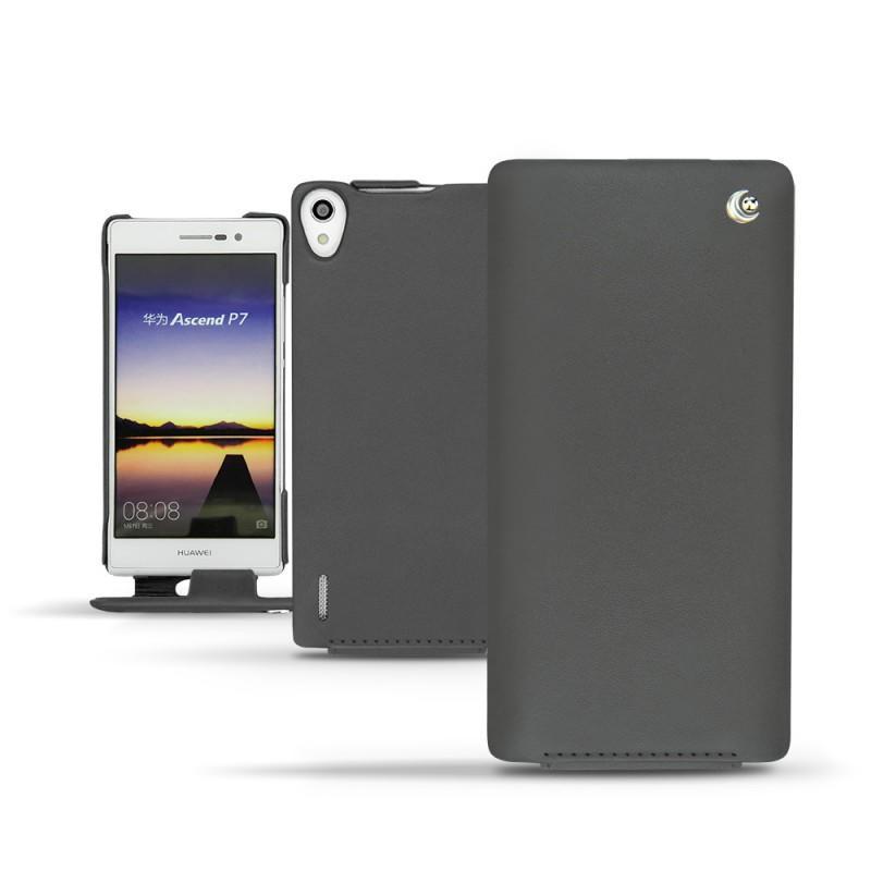 Custodia in pelle Huawei Ascend P7  - Noir ( Nappa - Black ) 